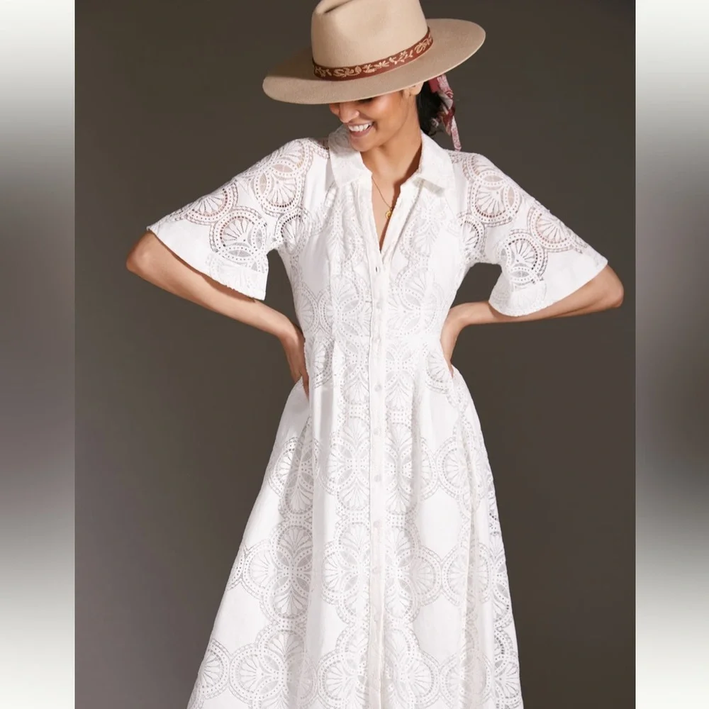 Elegant White Lace Dress - Picture 5 of 5